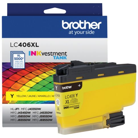 Brother LC406XLYS OEM HY Ink Cartridge, 5k Pages, Yellow