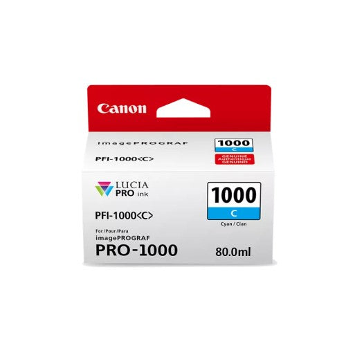 Canon PFI-1000 0547C002 OEM Ink Tank, 80ml, Cyan