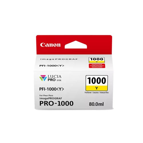 Canon PFI-1000 0549C002 OEM Ink Tank, 80ml, Yellow