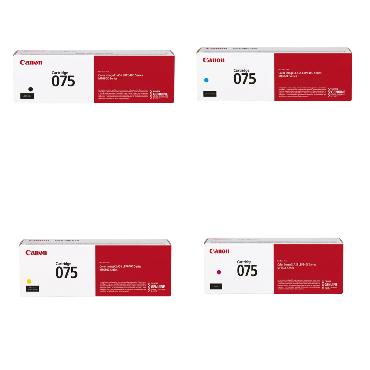 Canon 6365C001AA CRG 075 Toner Set, B/C/M/Y