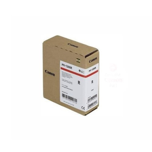 Canon 0819C001 PFI-1300R OEM Ink Tank, 330ml Pages, Red