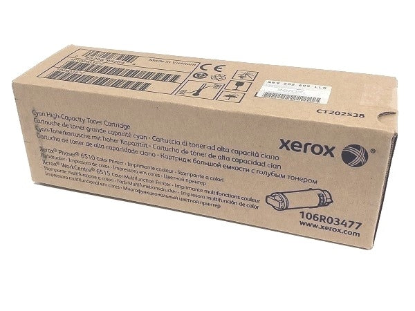 Xerox 106R03477 OEM HY Toner Cartridge, 2400 pages, Cyan