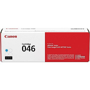 Canon 1249C001 CRG 046 OEM Toner Cartridge, 2.3K Pages, Cyan
