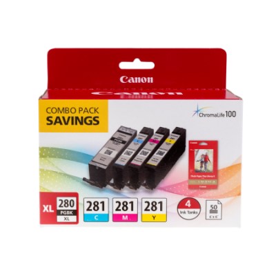 Canon 2021C006 PGI-280 OEM HY Ink Set, B/C/M/Y