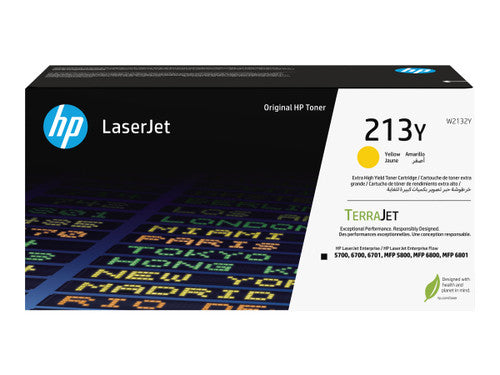 Genuine HP 213Y W2132Y OEM Extra HY LaserJet Toner Cartridge, 12K Pages, Yellow