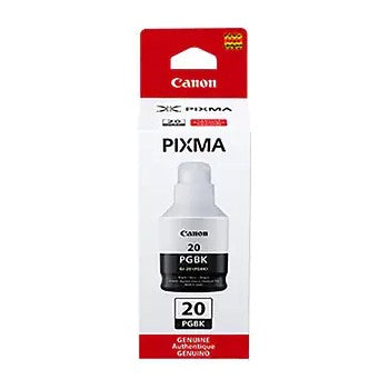 Canon 3383C001 GI-20 OEM HY Ink Bottle, 170 mL, Pigment Black