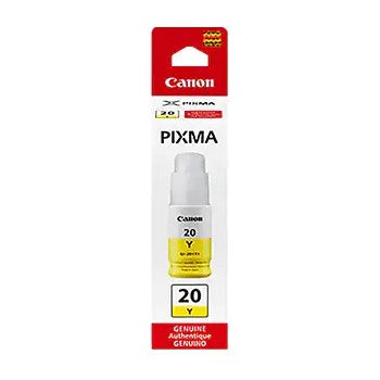 Canon 3396C001 GI-20 OEM HY Ink Bottle, 70 mL, Yellow
