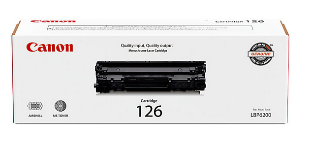 Canon 3483B001AA CRG 126 OEM Toner Cartridge, 2100 pages, Black