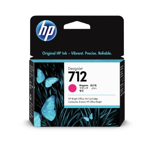 HP 712 3ED68A OEM Ink Cartridge, 29 ml Pages, Magenta