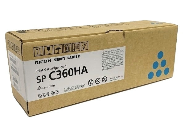 Ricoh 408177 SP C360HA High-Yield Print Cartridge, 5K Pages, Cyan