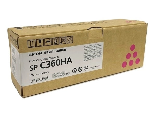 Ricoh 408178 SP C360HA High-Yield Print Cartridge, 5K Pages, Magenta