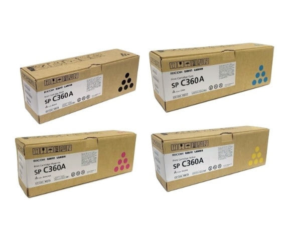 Ricoh 408180 SP C360A OEM Toner Set, B/C/M/Y