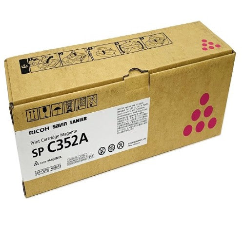 Ricoh 408213 Type SP-C352A OEM Toner Cartridge, 9K Pages, Magenta