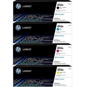 HP 414A W2020A OEM Toner Set, B/C/M/Y