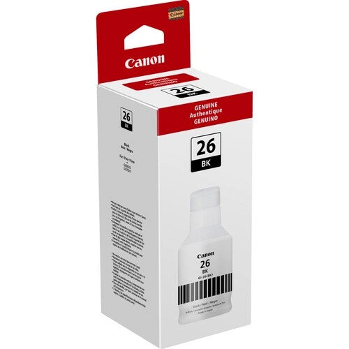 Canon 4409C001 GI-26 OEM HY Ink Bottle, 6k Pages, Pigment Black