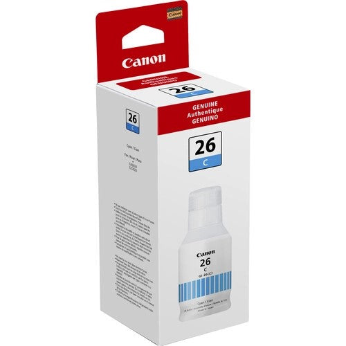 Canon 4421C001 GI-26 OEM HY Ink Bottle, 14k Pages, Pigment Cyan