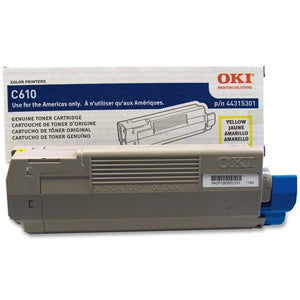 Okidata 44315301 OEM Toner Cartridge, 6K pages, Yellow