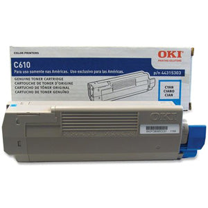 Okidata 44315303 OEM Toner Cartridge, 6K pages, Cyan
