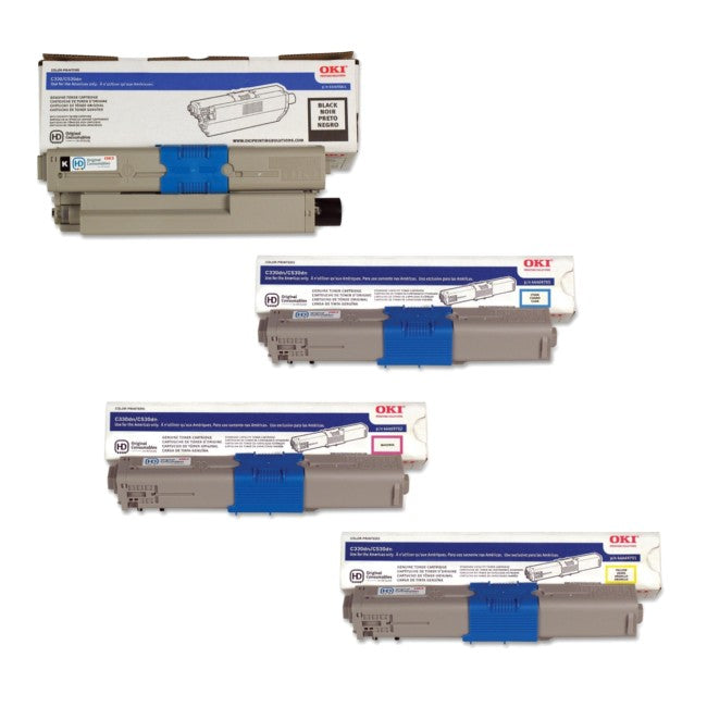 Okidata 44469801 TYPE-C17 OEM Toner Set, B/C/M/Y