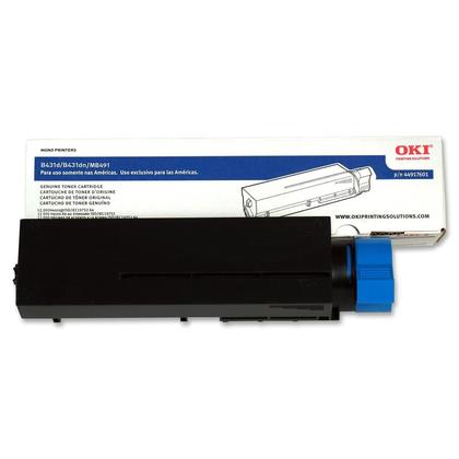 Okidata 44917601 OEM Toner Cartridge, 12K pages, Black