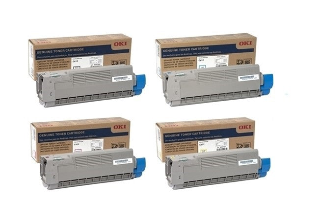 Okidata 46507504 OEM Toner Set, B/M/C/Y