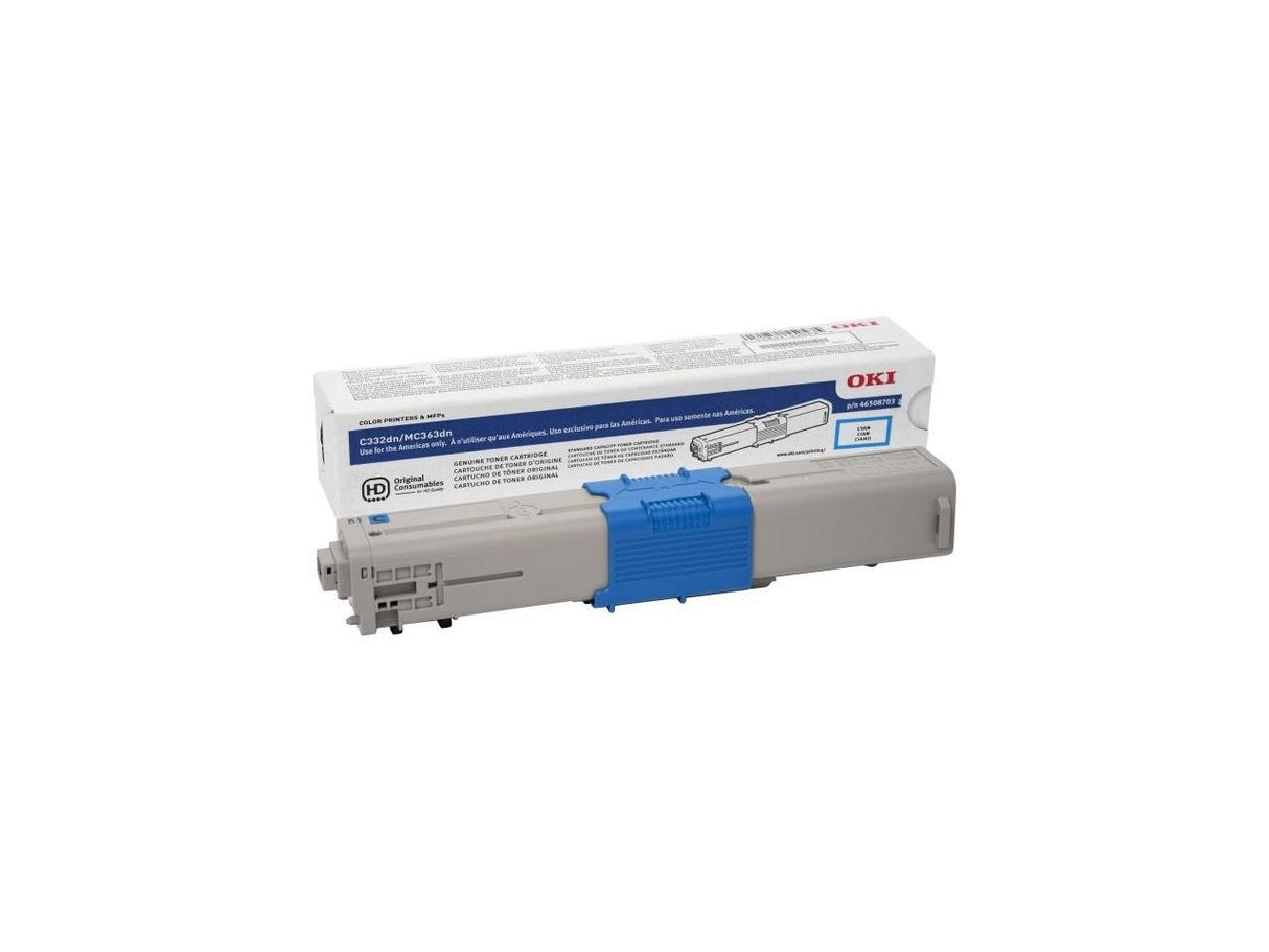 Okidata 46508703 OEM Toner Cartridge, 3K pages, Cyan