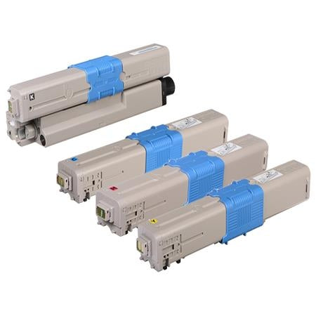 Okidata 46508704 OEM Toner Set, B/C/M/Y