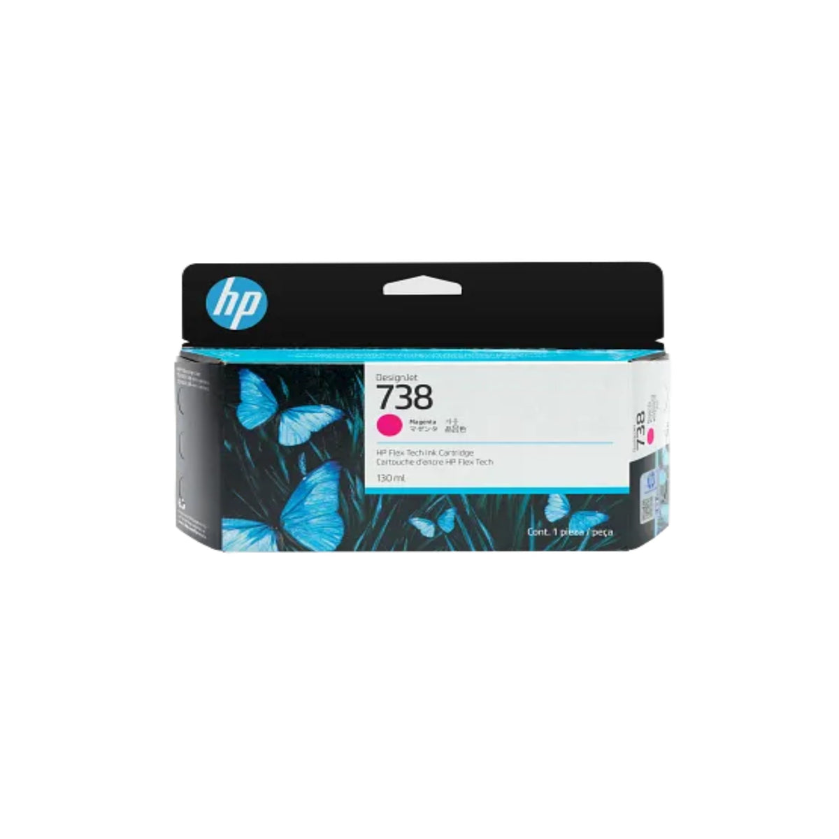 HP 738 498N6A OEM Ink Cartridge, 130ml, Magenta