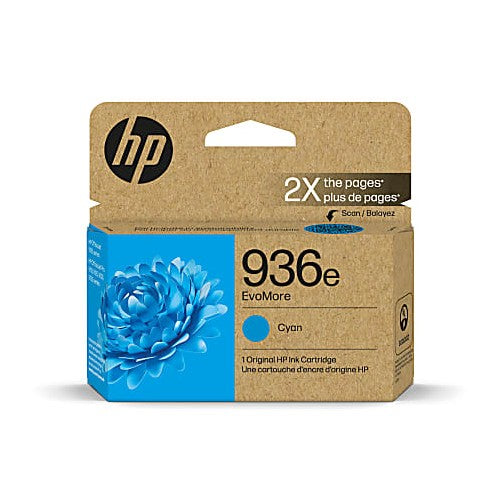 HP 936e EvoMore 4S6V3LN OEM Ink Cartridge, 1.65K Pages, Cyan