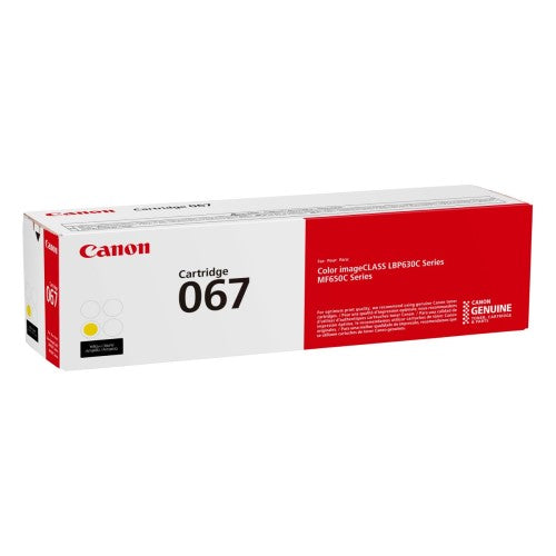 Canon CRG 067 5099C001AA OEM Toner Cartridge, 1.25K Pages, Yellow
