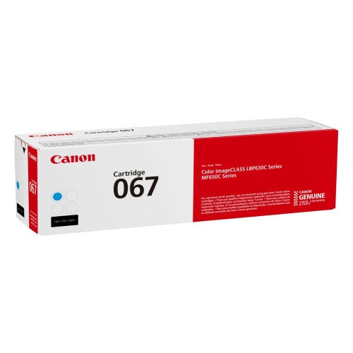 Canon CRG 067 5101C001AA OEM Toner Cartridge, 1.25K Pages, Cyan
