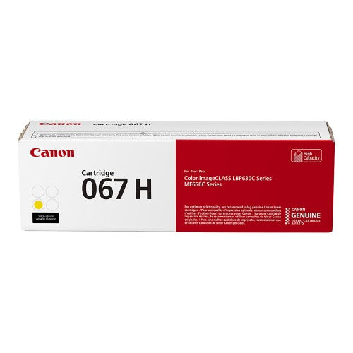 Canon CRG 067H 5103C001AA OEM HY Toner Cartridge, 2.35K Pages, Yellow