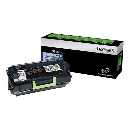 Lexmark 52D1X00 #521X OEM Extra HY Toner Cartridge, 45K pages, Black