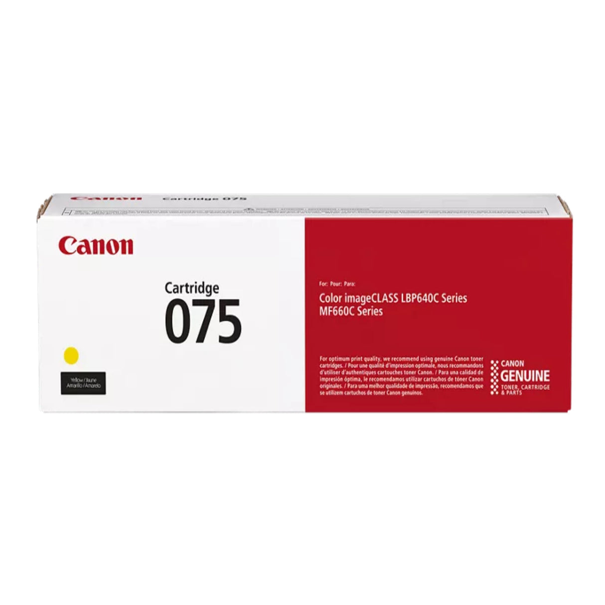 Canon 6362C001AA CRG 075 OEM Toner Cartridge, 1.3K Pages, Yellow