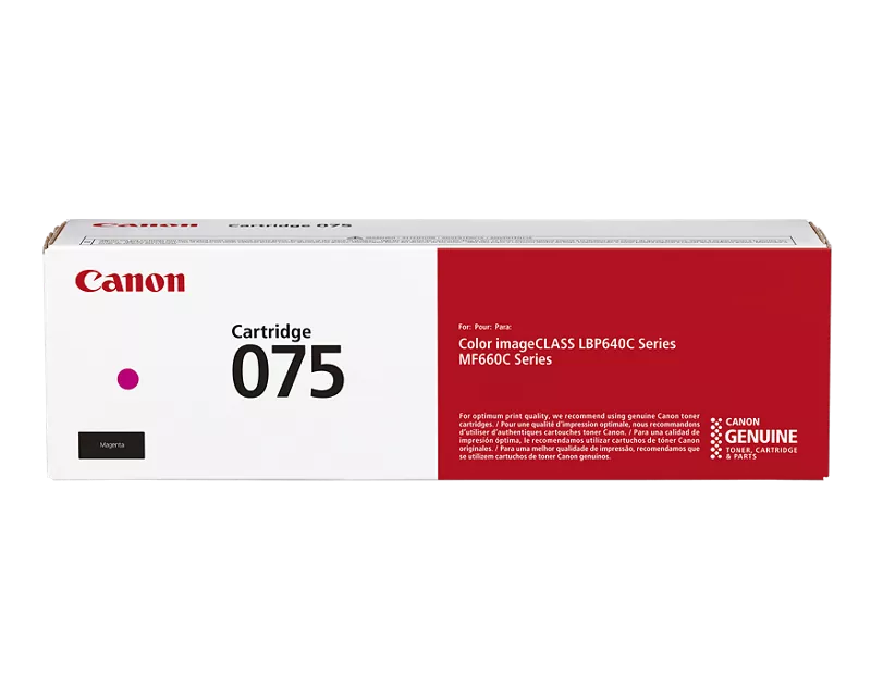 Canon 6363C001AA CRG 075 OEM Toner Cartridge, 1.3K Pages, Magenta