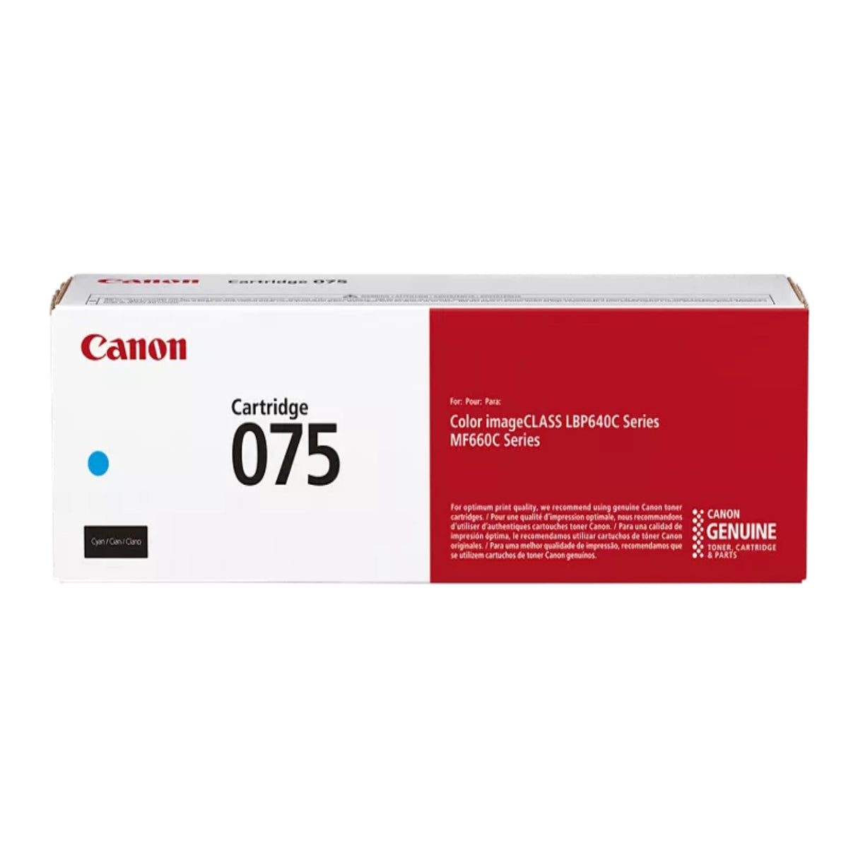 Canon 6364C001AA CRG 075 OEM Toner Cartridge, 1.3K Pages, Cyan