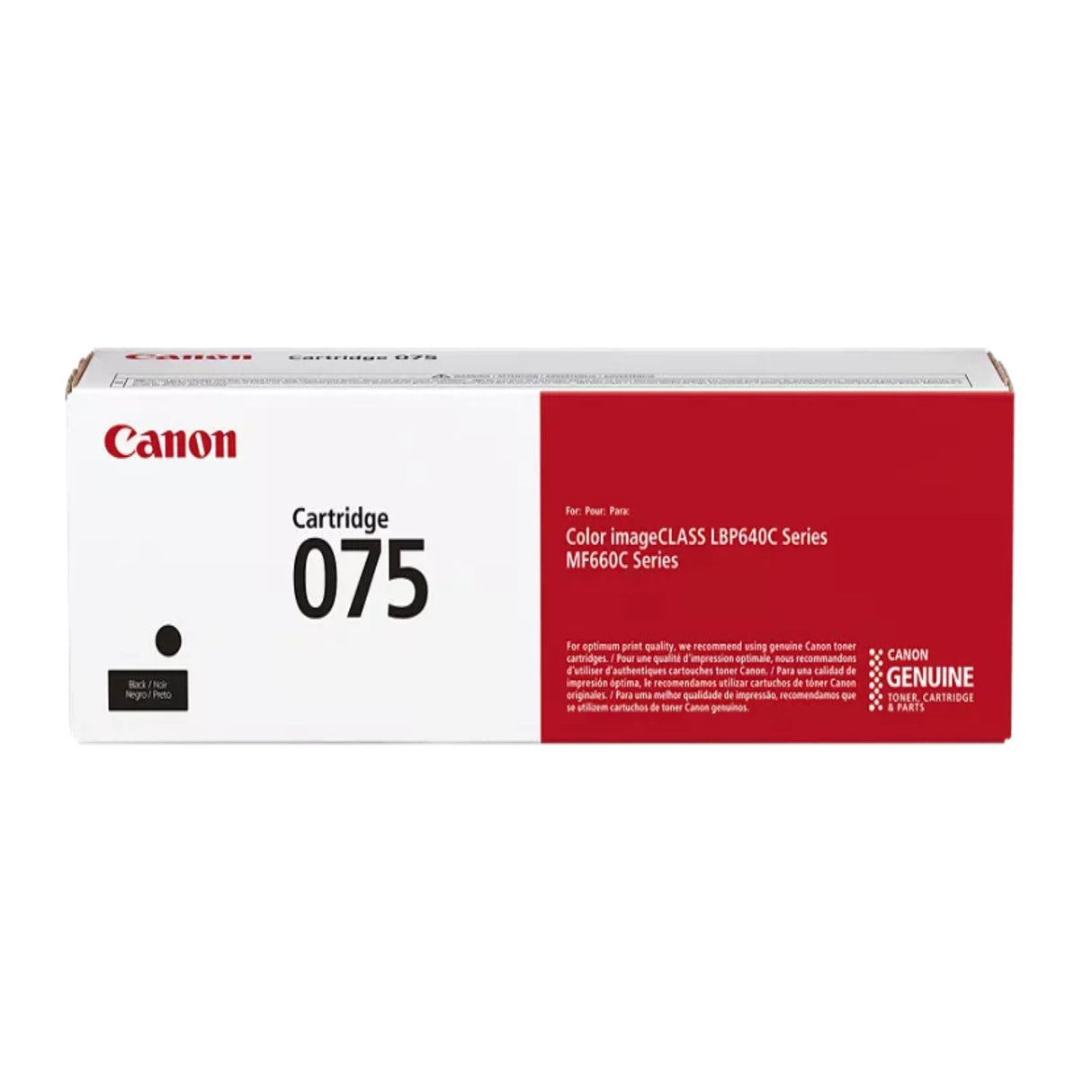 Canon 6365C001AA CRG 075 OEM Toner Cartridge, 1.3K Pages, Black