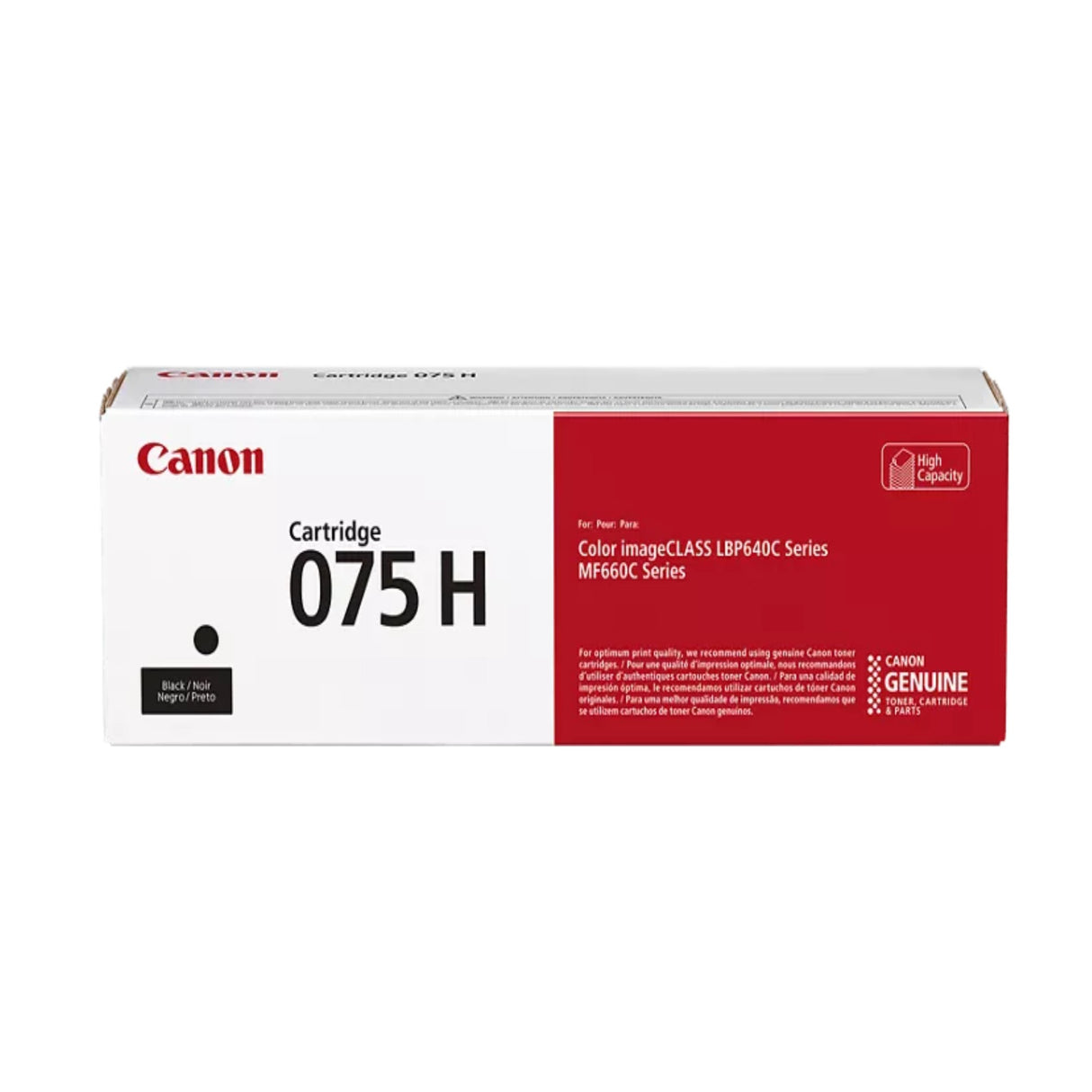 Canon 6369C001AA CRG 075H HY Toner Cartridge, 3.5K Pages, Black