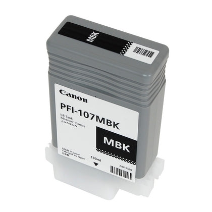 Canon 6704B001AA PFI-107MBK OEM Ink Tank, 130ml pages, Matte Black