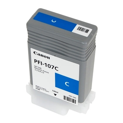 Canon 6706B001AA PFI-107C OEM Ink Tank, 130ml pages, Cyan