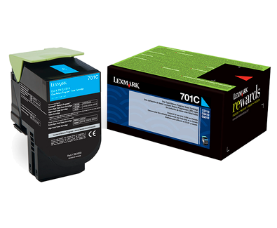 Lexmark 70C10C0 701C OEM Toner Cartridge, 1K pages, Cyan