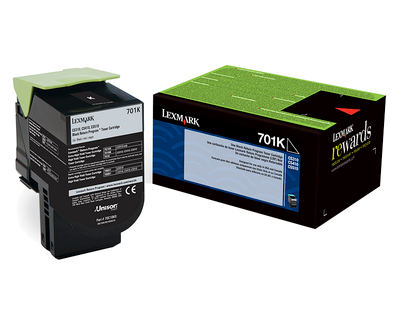 Lexmark 70C10K0 701K OEM Toner Cartridge, 1K pages, Black