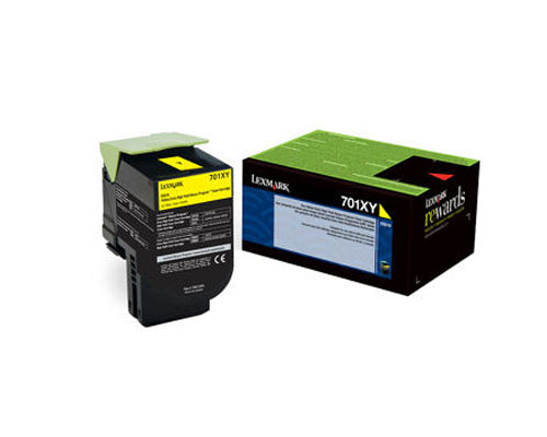 Lexmark 70C1XY0 701XY OEM Extra HY Toner Cartridge, 4K pages, Yellow