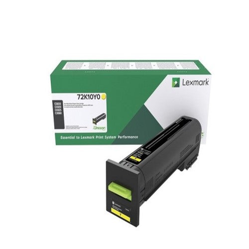 Lexmark 72K10Y0 OEM Toner Cartridge, 8K Pages, Yellow