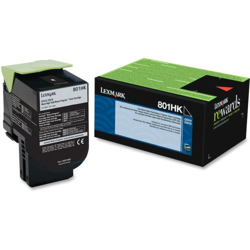 Lexmark 80C1HK0 801HK OEM HY Toner Cartridge, 4K pages, Black