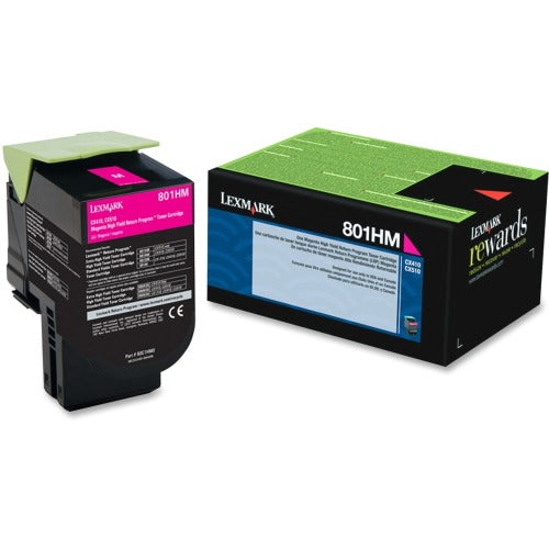 Lexmark 80C1HM0 801HM OEM HY Toner Cartridge, 3K pages, Magenta