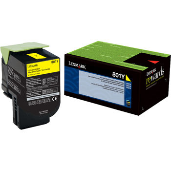 Lexmark 80C10K0 801K OEM Toner Cartridge, 1K pages, Black