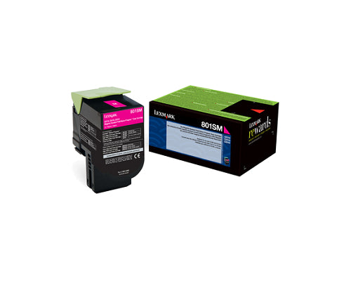 Lexmark 80C1SM0 801SM OEM Toner Cartridge, 2K pages, Magenta