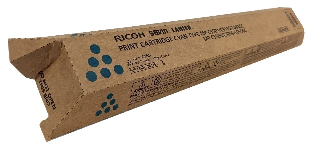 Savin 841287 ( 841455 ) OEM Toner Cartridge, 17K pages, Cyan