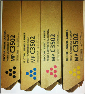 Lanier 841647 OEM Toner Set, B/C/M/Y